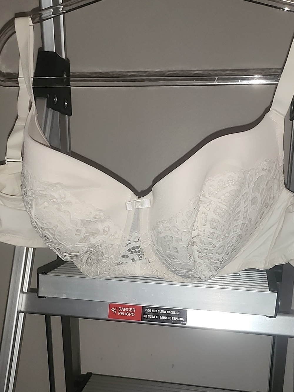Auden Lace Balconette Bra in Ivory with Contrast Trim